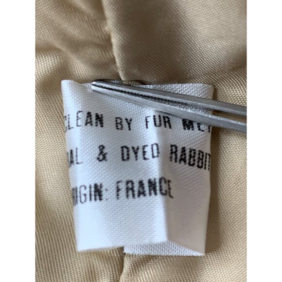 Vintage 80s Genuine Rabbit Tan Fur Jacket Korea Size Large RH10472 GUC - Picture 12 of 13